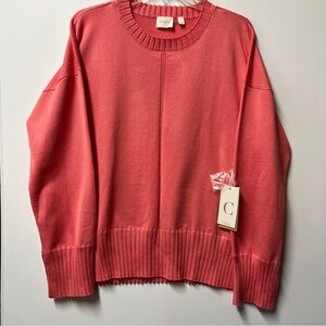 Cyrus Women's Coral Crew Neck Sweater